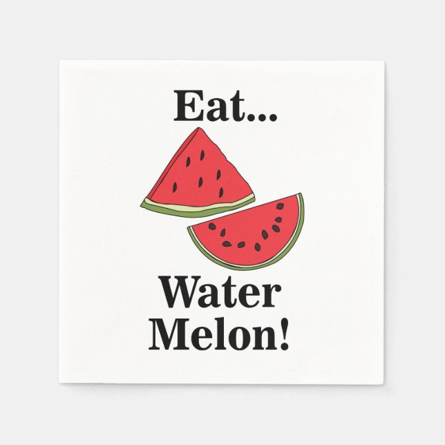 Watermelon Fruit Funny Tropical Summer Party Napkins (Front)