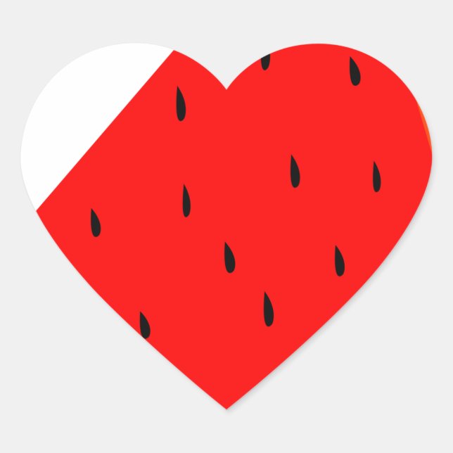 Watermelon Fruit harvest slice summer Heart Sticker (Front)