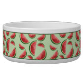 Watermelon Fruit Pattern On Green With Custom Name Bowl (Left)