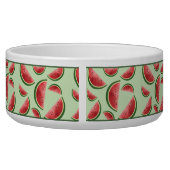 Watermelon Fruit Pattern On Green With Custom Name Bowl (Back)