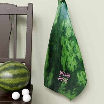 Watermelon Fruit Rind Green Abstract Pattern  Golf Towel by watermelontree at Zazzle