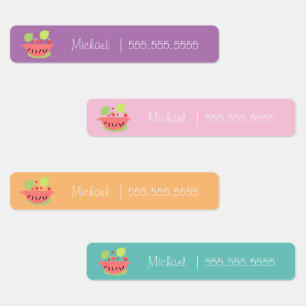 Watermelon Fruit School Class Lunch Name Number Labels