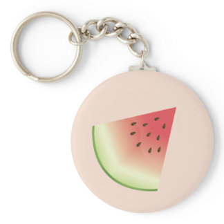 Watermelon Fruit Slice Cartoon Illustration Keychain