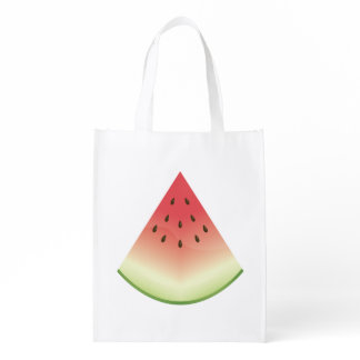 Watermelon Fruit Slice Cartoon Illustration Reusable Grocery Bag