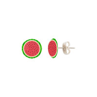 Watermelon Fruit Slice Cute Summer Foodie Earrings