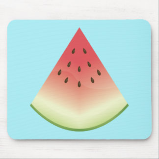 Watermelon Fruit Slice Illustration On Blue Mouse Pad