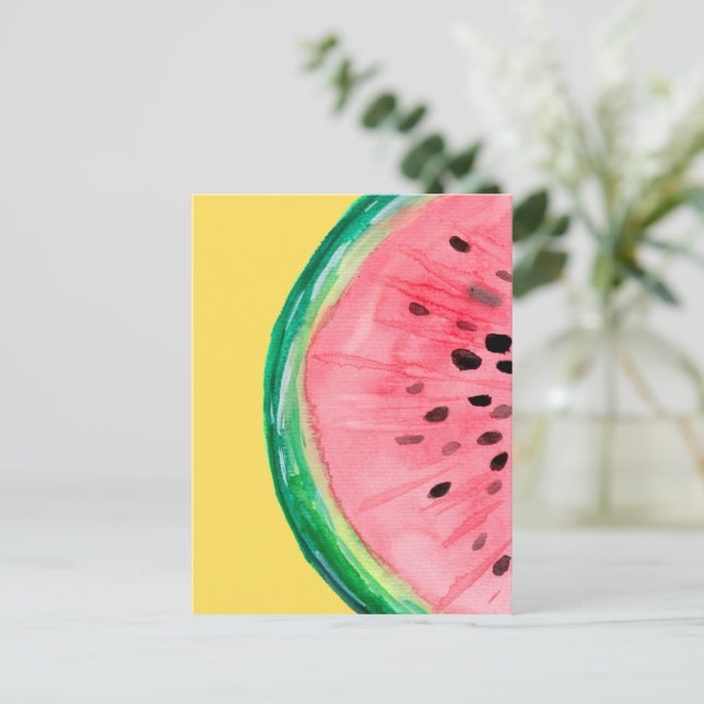 Watermelon Fruit Slice Postcard (Standing Front)