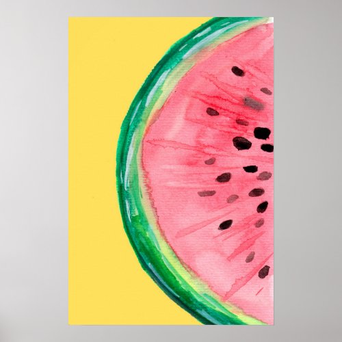 Watermelon Fruit Slice Poster