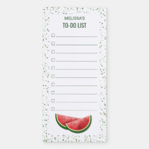 Watermelon Fruit Slices And Custom Name To-Do List Magnetic Notepad