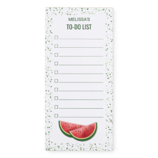 Watermelon Fruit Slices And Custom Name To-Do List Magnetic Notepad