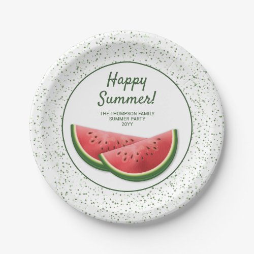 Watermelon Fruit Slices Family Summer Party Paper Plates