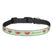 Watermelon Fruit Slices On Green With Pet's Name Pet Collar (Front)