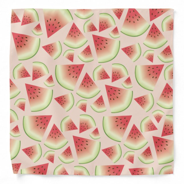 Watermelon Fruit Slices Pattern Bandana (Front)