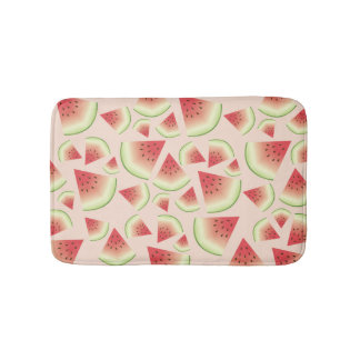 Watermelon Fruit Slices Pattern Bath Mat