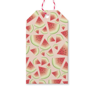 Watermelon Fruit Slices Pattern Gift Tags