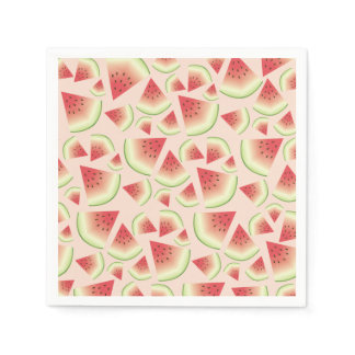 Watermelon Fruit Slices Pattern Napkins
