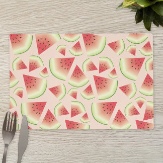 Watermelon Fruit Slices Pattern Placemat