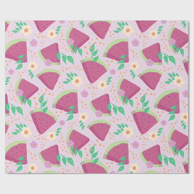Watermelon fruit summer food wrapping paper (Flat)