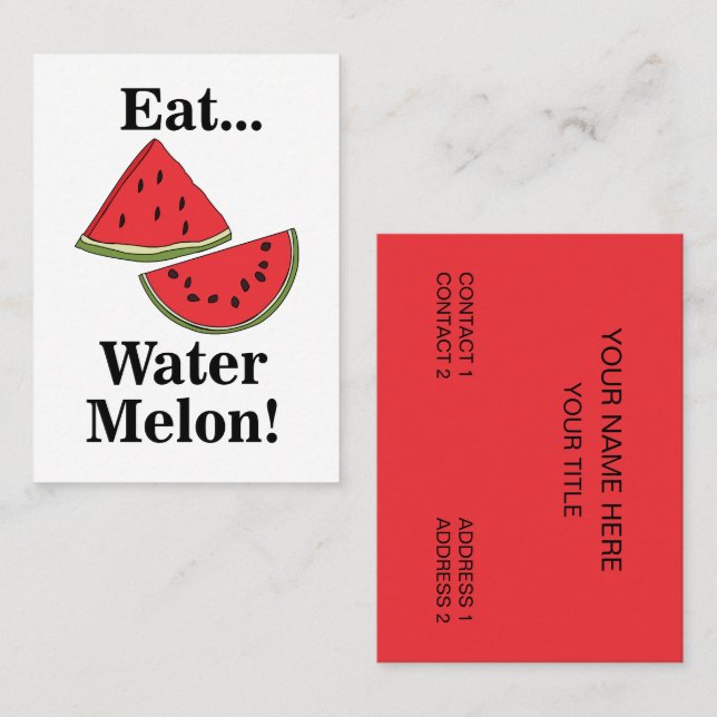 Watermelon Fruit Tropical Nutritionist Business Card (Front/Back)