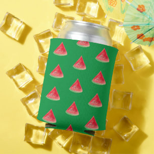 Watermelon fruit watercolor Food Tropical Pattern  Can Cooler