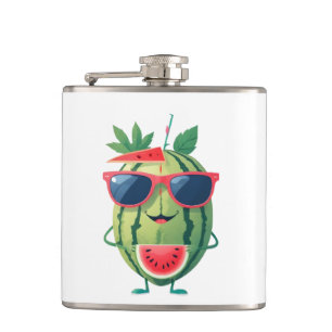 Watermelon Fun Cheerful Vacation Tropical Drink  Flask