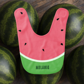 Watermelon Fun Pink And Green Cute Summer Vibes Bib by watermelontree at Zazzle