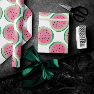 Watermelon Fun | Summer Fruit Watercolor Treat Wrapping Paper