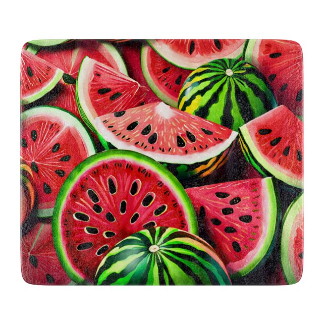 Watermelon Glass Cutting Board (Front)