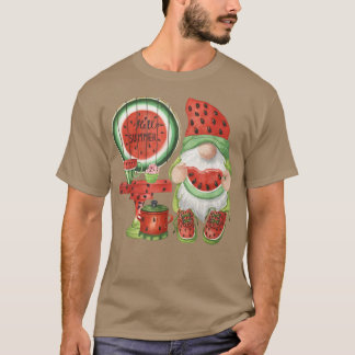 Watermelon Gnome Cute Hello Summer Fruit Love Desi T-Shirt
