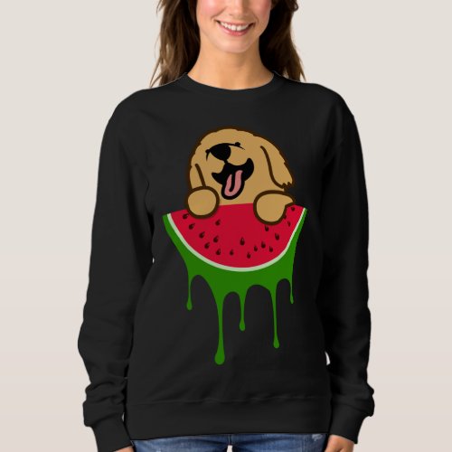 Watermelon Golden Retriever Dog Lover Summer Fru Sweatshirt