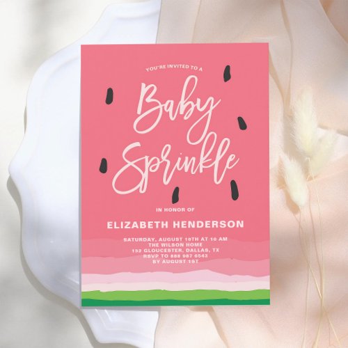 Watermelon Gradient Modern Baby Sprinkle Invitation