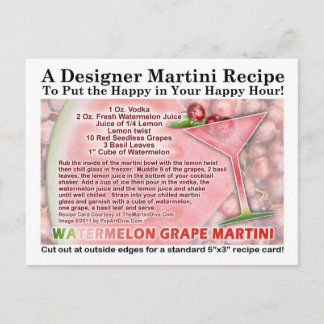Watermelon Grape Martini Recipe Postcard