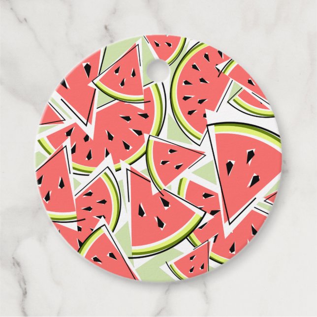 Watermelon Green Favor Tags (Front)