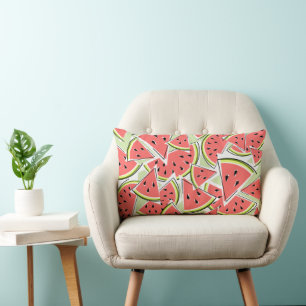 Watermelon Green lumbar pink back Pillow