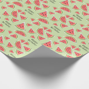Watermelon Green Multi Happy Birthday Wrapping Paper