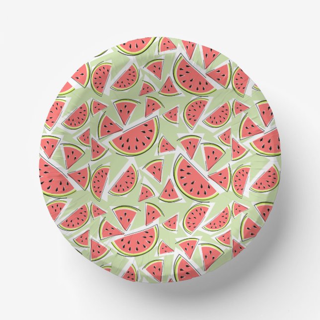 Watermelon Green Multi  Paper Bowls (Front)