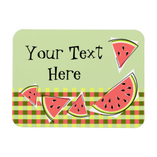 Watermelon Green Pieces Check Text Magnet