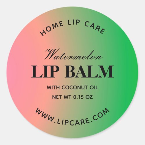Watermelon Green Pink Gradient Lip Balm Labels