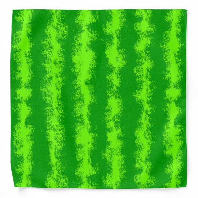 Watermelon Green Rind Summer Fruit Pattern Bandana (Front)