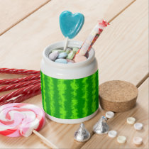 Watermelon Green Rind Summer Fruit Pattern Candy Jar