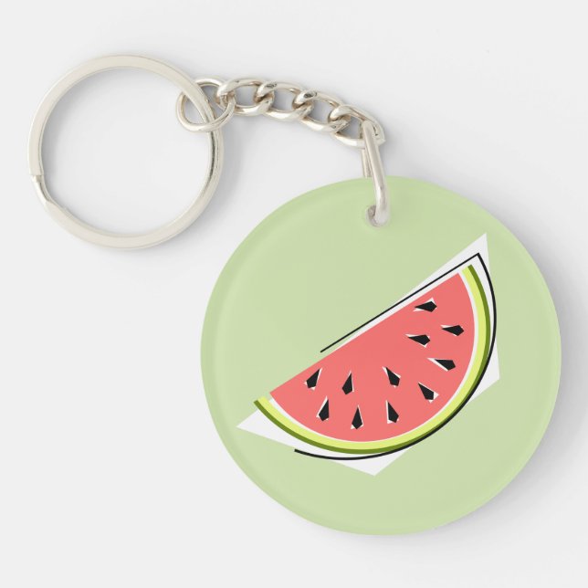 Watermelon Green Slice double-sided Keychain (Front)