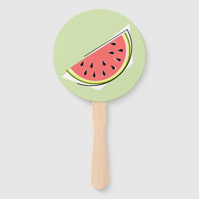 Watermelon Green Slice Hand Fan (Front)