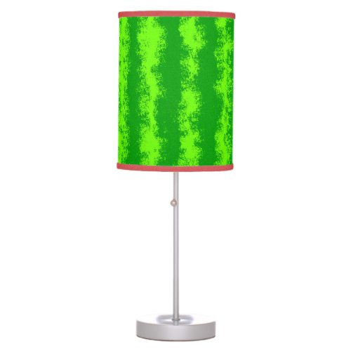 Watermelon Green Summer Fruit Rind Pattern Table Lamp