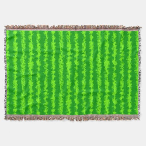 Watermelon Green Summer Fruit Rind Pattern Throw Blanket