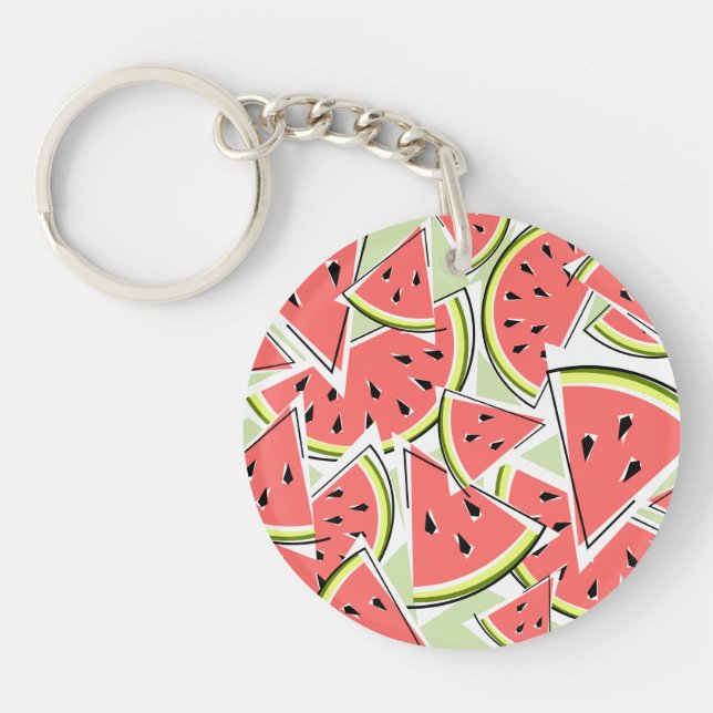 Watermelon Green Text double-sided Keychain (Front)