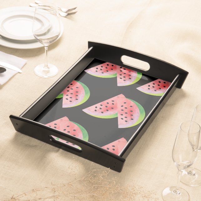 Watermelon Halves Pink Serving Tray (Front)