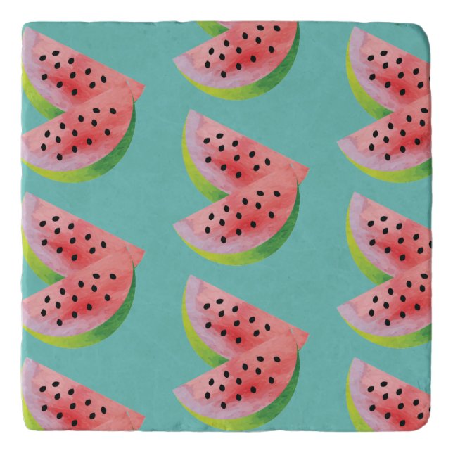 Watermelon Halves Pink Trivet (Front)