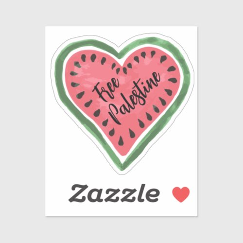 Watermelon Heart Free Palestine Sticker