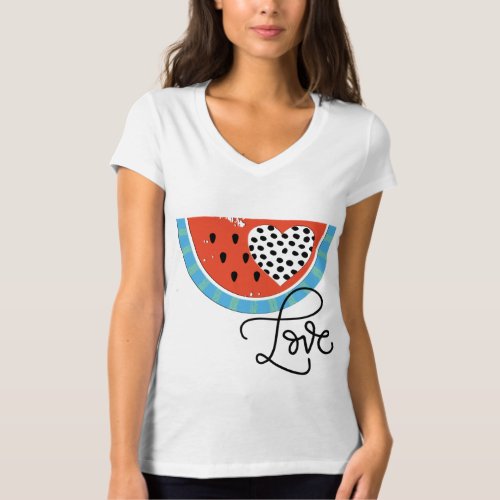 Watermelon Heart Love Fruit Pool Party Swim T_Shirt