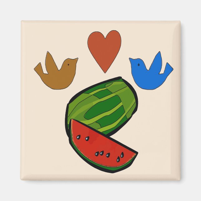 WaterMelon Heart Magnet (Front)
